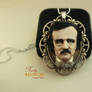 Edgar Allan Poe relief portrait pendant