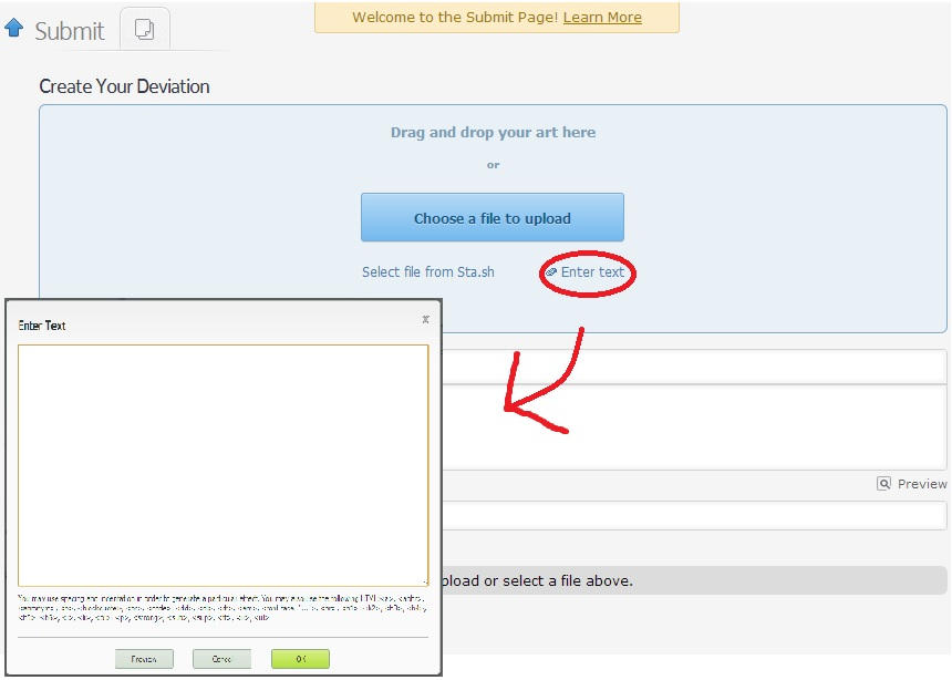 Submitted Text How To Submit Text by LaughingBanana on DeviantArt