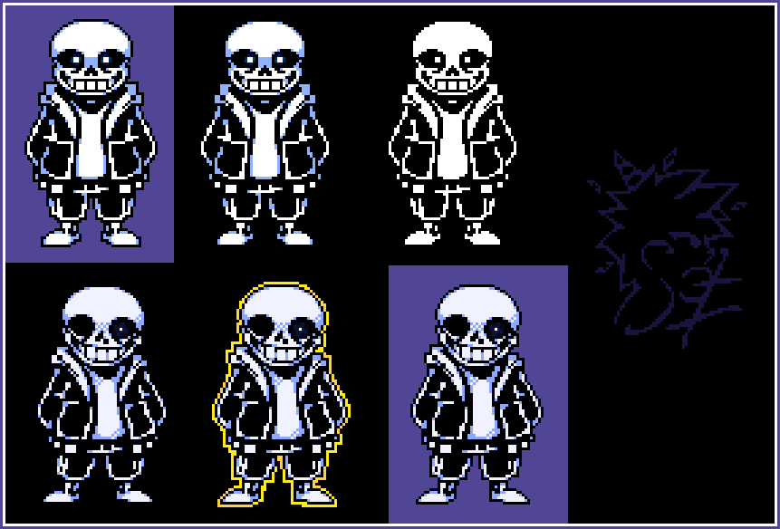 Custom Sans Battle Sprite By Drunkpotato - Sans Colored Battle