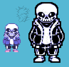 DTLG (hardmode) Sans - battle sprite (official) by sotwound on