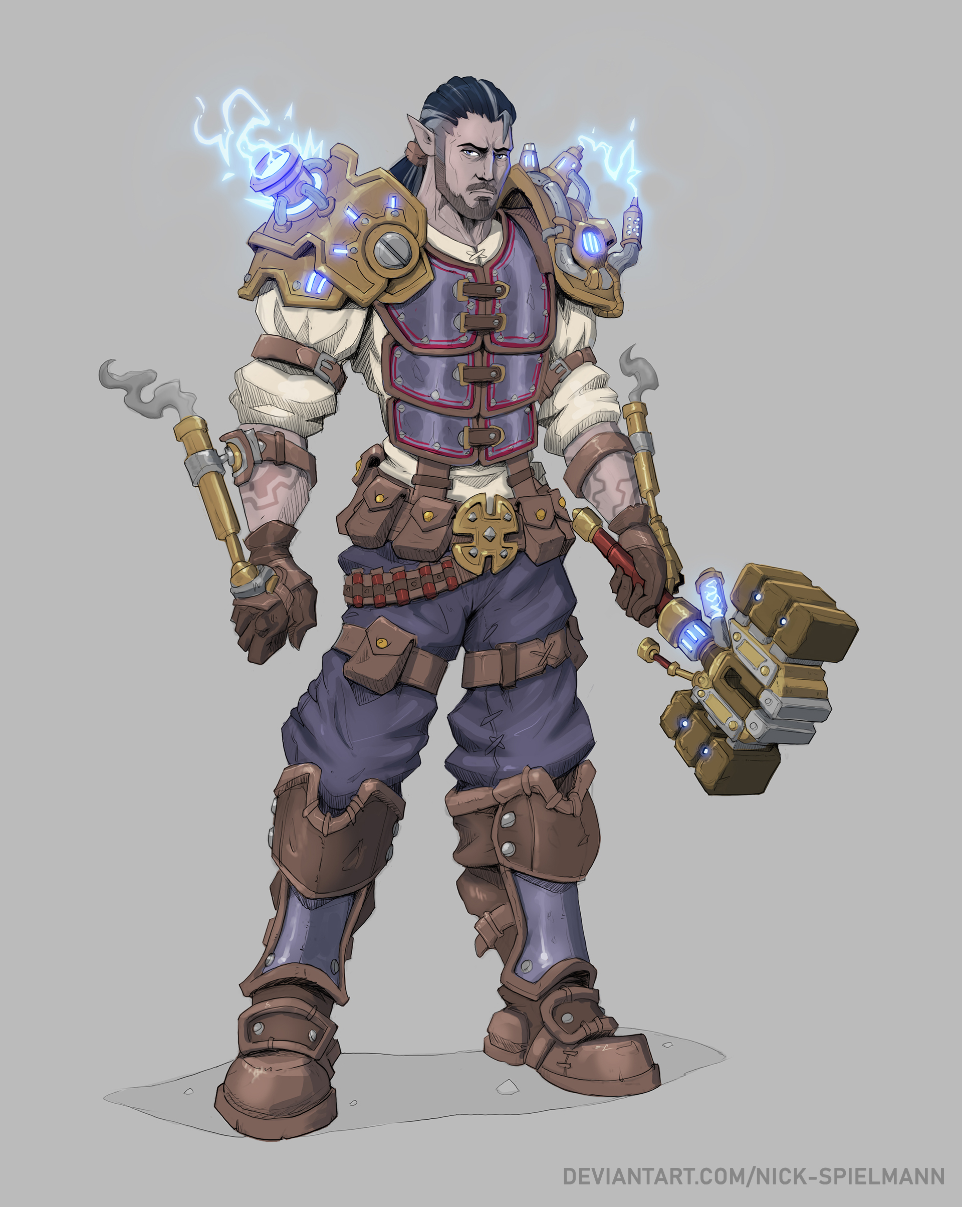 DND Male Inventor - Steampunk Elf by Nick-Spielmann on DeviantArt