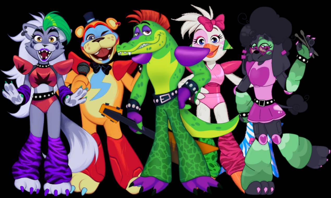 FNAF: Security Breach Glamrock Animatronics by lloline on DeviantArt