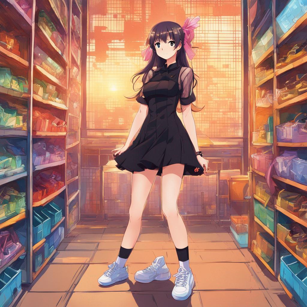 Young woman buying shoes
