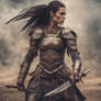 Warrior woman preparing for battle 3