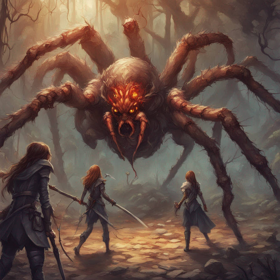 Deviantart Spider Women battling giant spiders 4 by teabound on DeviantArt