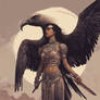 Vulture And Warrior Woman d