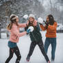 Girls having a snowballfight 2