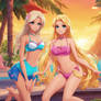 Barbie and Rapunzel in bikinis c