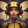 Pretty cartoon bee girl a