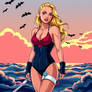 Carol Danvers in a bathing suit