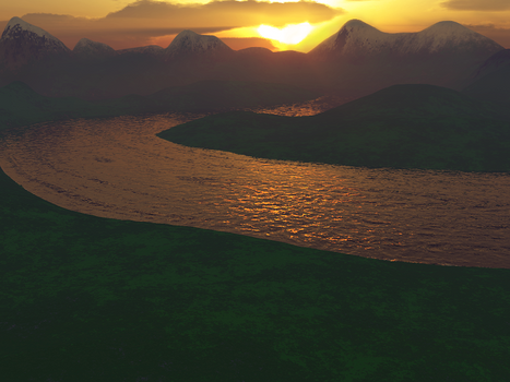 Terragen River Sunset