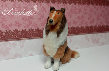 Collie Sheepdog  in 1:12 scale for dollhouse