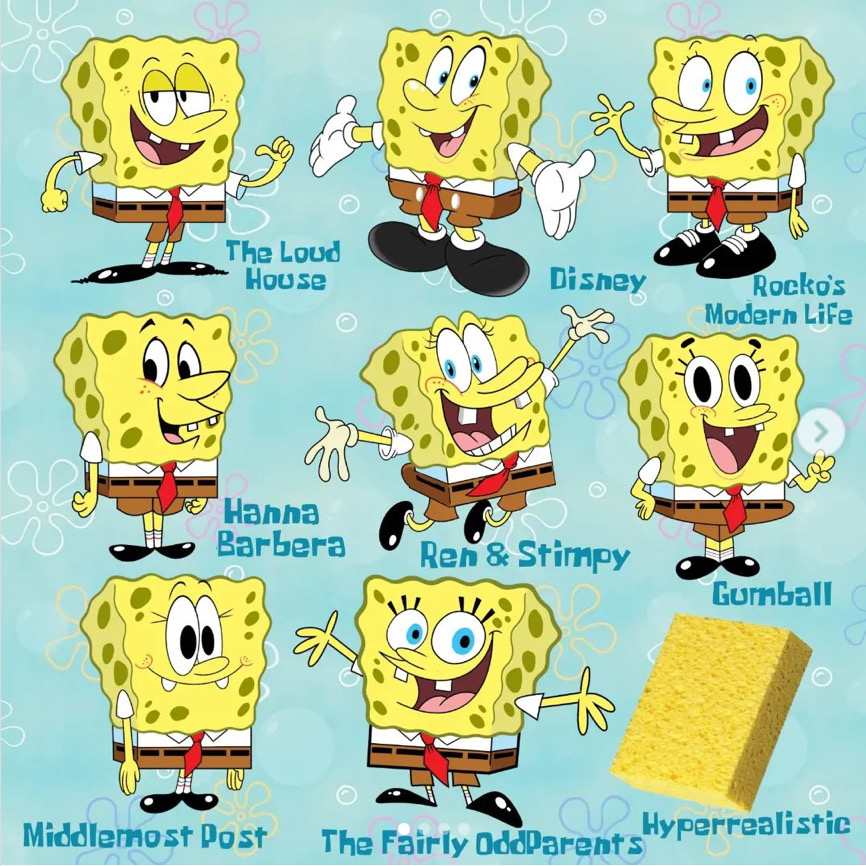 Diffrent Cartoon Style Deviantart Spongebob in different styles by LahikaAnwar on DeviantArt