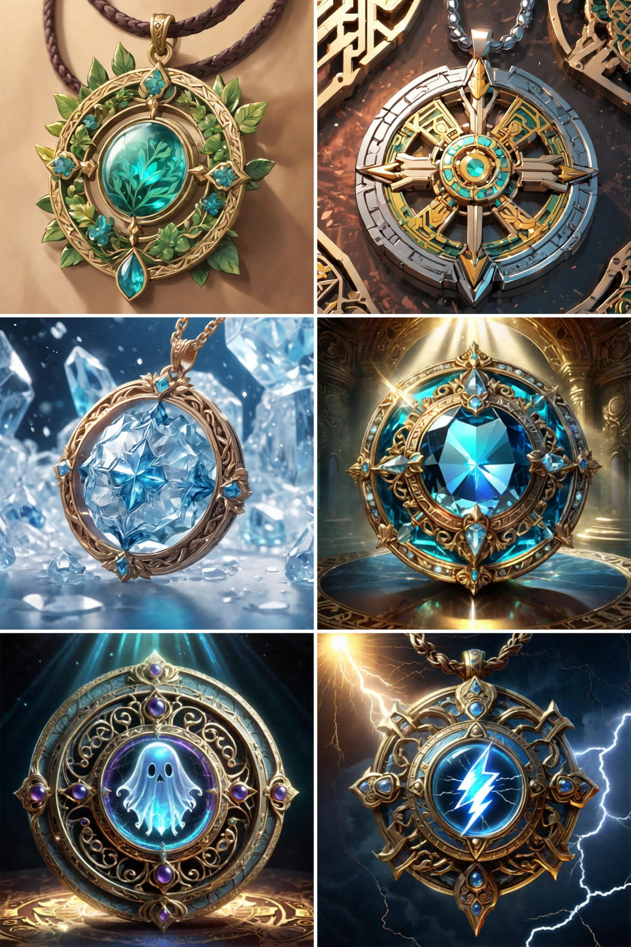 Elemental amulets 2 by LuisFantasticWorld on DeviantArt