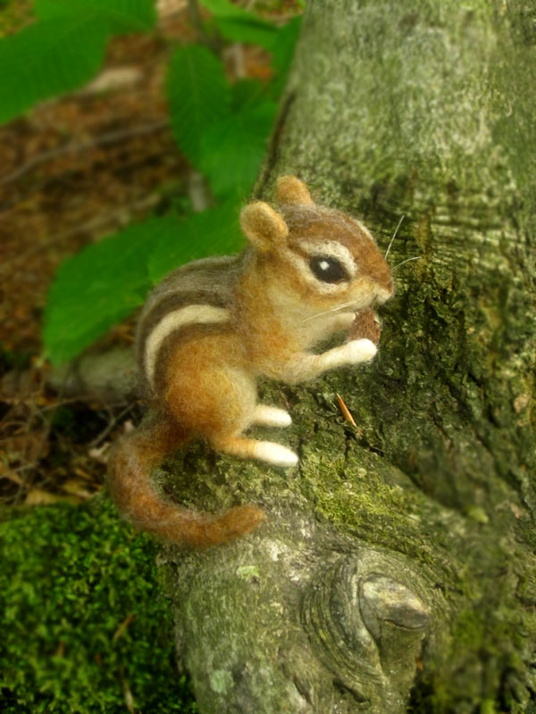 Needle Felted Chipmunk by HStiLeS