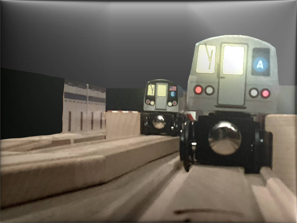 Paper Train R44 R44 A train And R160 E train at chambers street by TrainJunier9999 on ...