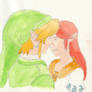 Malon and Link kiss