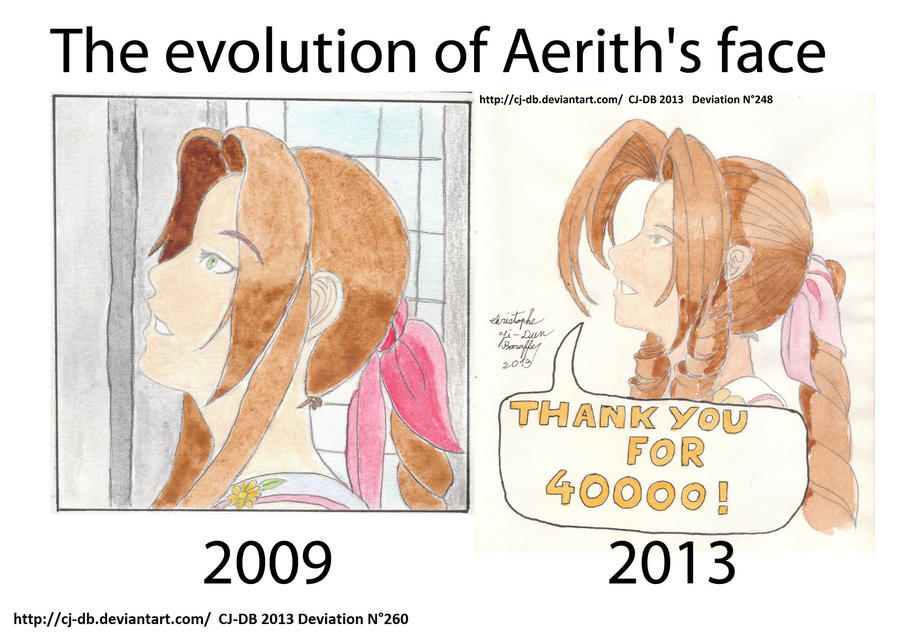 The evolution of Aerith's face