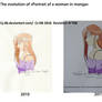 The evolution of Portrait of woman in manga