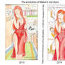 The evolution of Malon's red dress