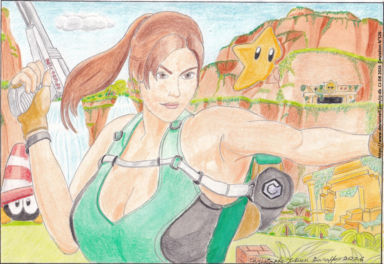 Lara Croft and the retro star