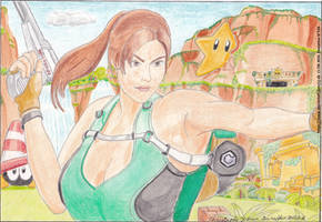 Lara Croft and the retro star