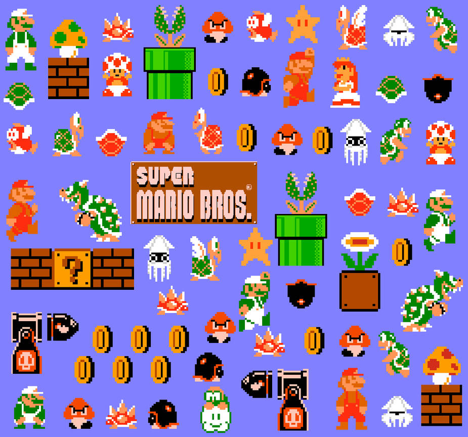 Mario Ocean Pattern Super Mario Bros 8 bit Pattern by Junior3DSYMas on DeviantArt