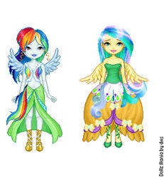 My little Pony Doll-image 2:Rainbow and Flutter