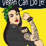 Cool drawn vector vegan punk gothic woman