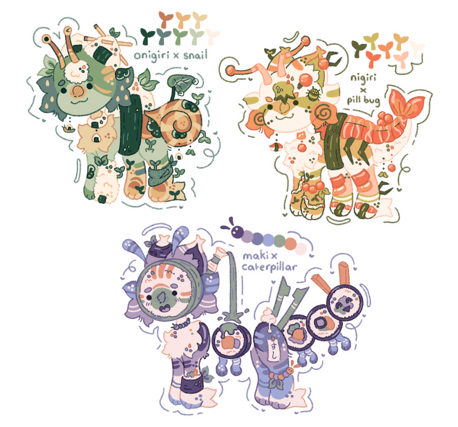 Chibi Bug sushi x bugs . chibi ota adopts !! by marshbug on DeviantArt
