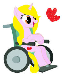 Sugar Hearts in wheelchair
