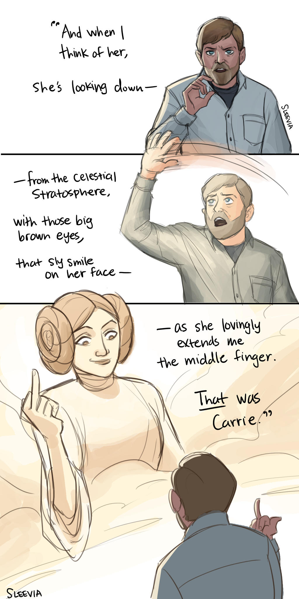Mark Hamill on Carrie Fisher by Sleevia on DeviantArt