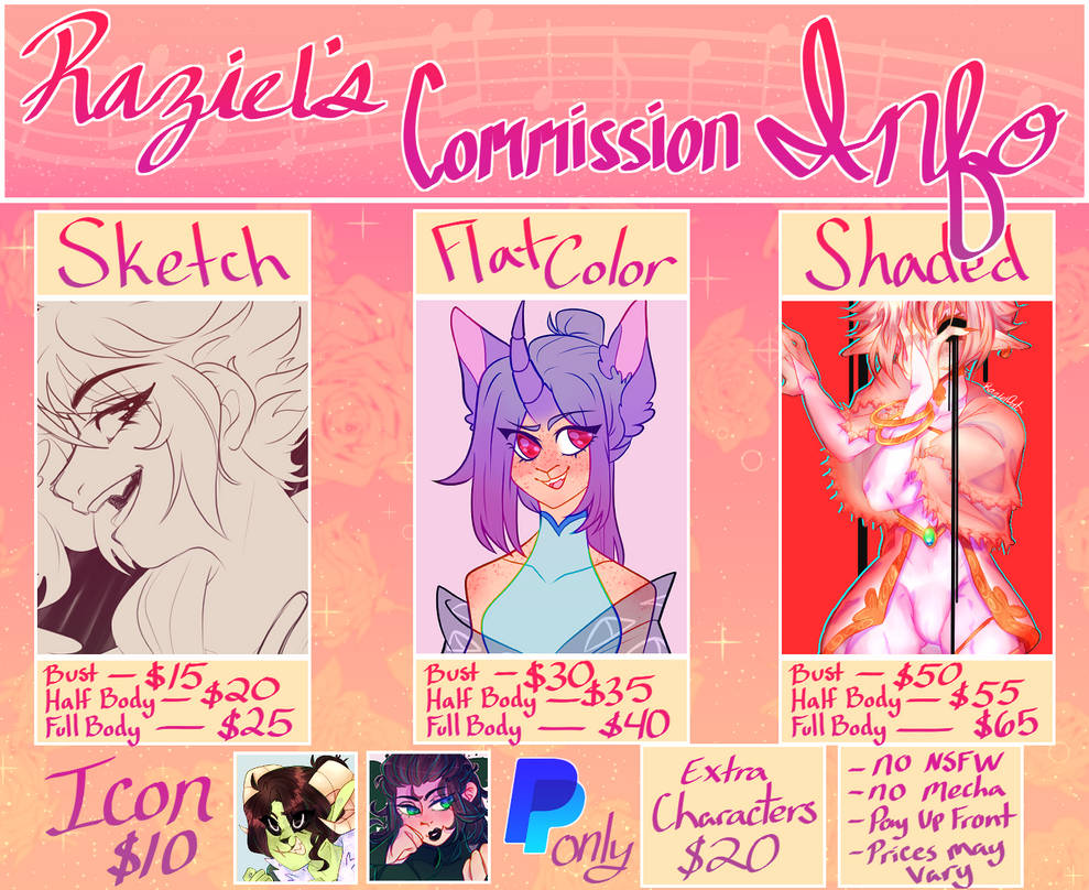 Raziel's Commission Information Sheet