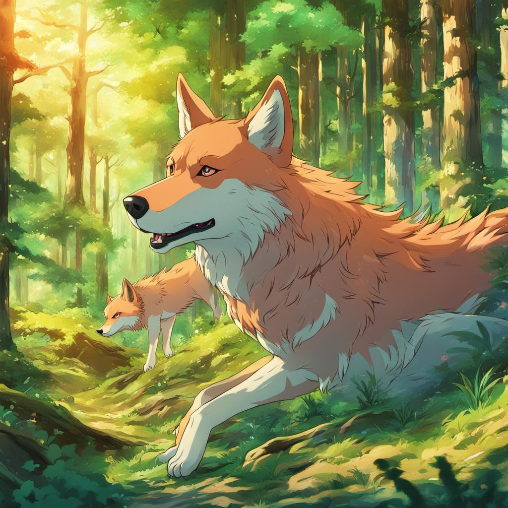 Forest and wolves