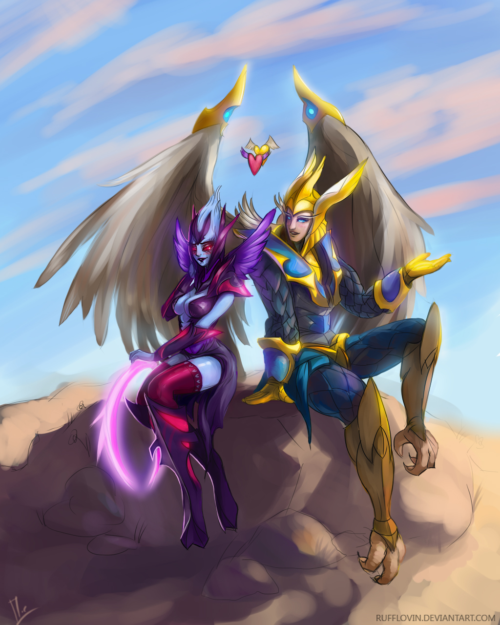 Belle & Beast Dota 2 Love - Skywrath Mage & Vengeful Spirit Art