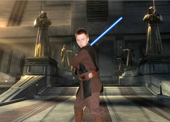 Anakin Skywalker costume at the Jedi temple