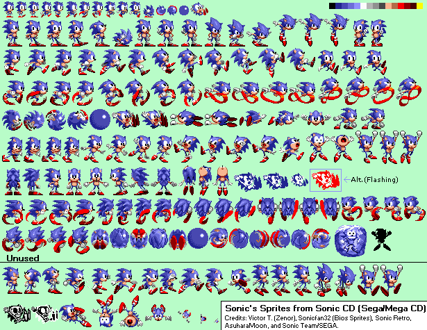 Sonic The Hedgehog Cd 1993 Sonics Sprites By Asuharamoon On Deviantart