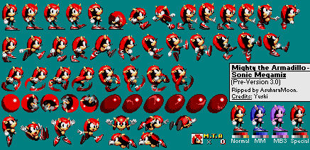 Sonic ATS/Mighty The Armadillo Sprite Sheet Remade by RedactedAccount on  DeviantArt