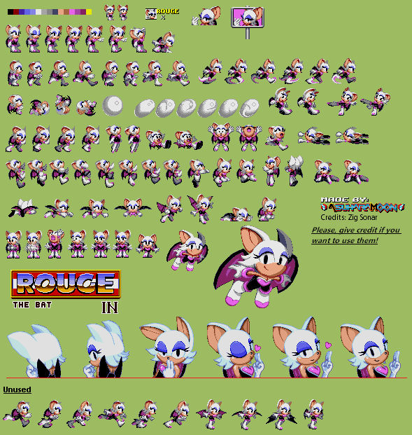 Rouge in Sonic 1 - Sprite Sheet n' Release by AsuharaMoon on DeviantArt