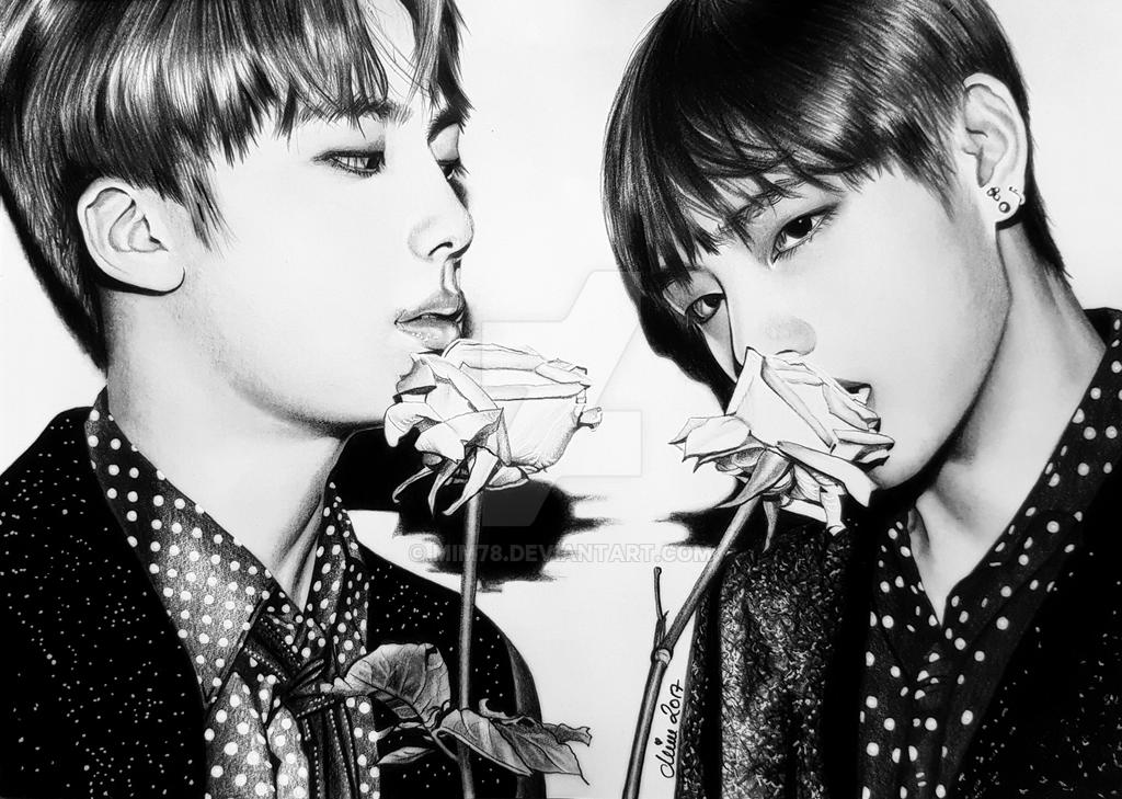 Taejin aka Taehyung and Jin, BTS, K-Pop by Mim78 on DeviantArt