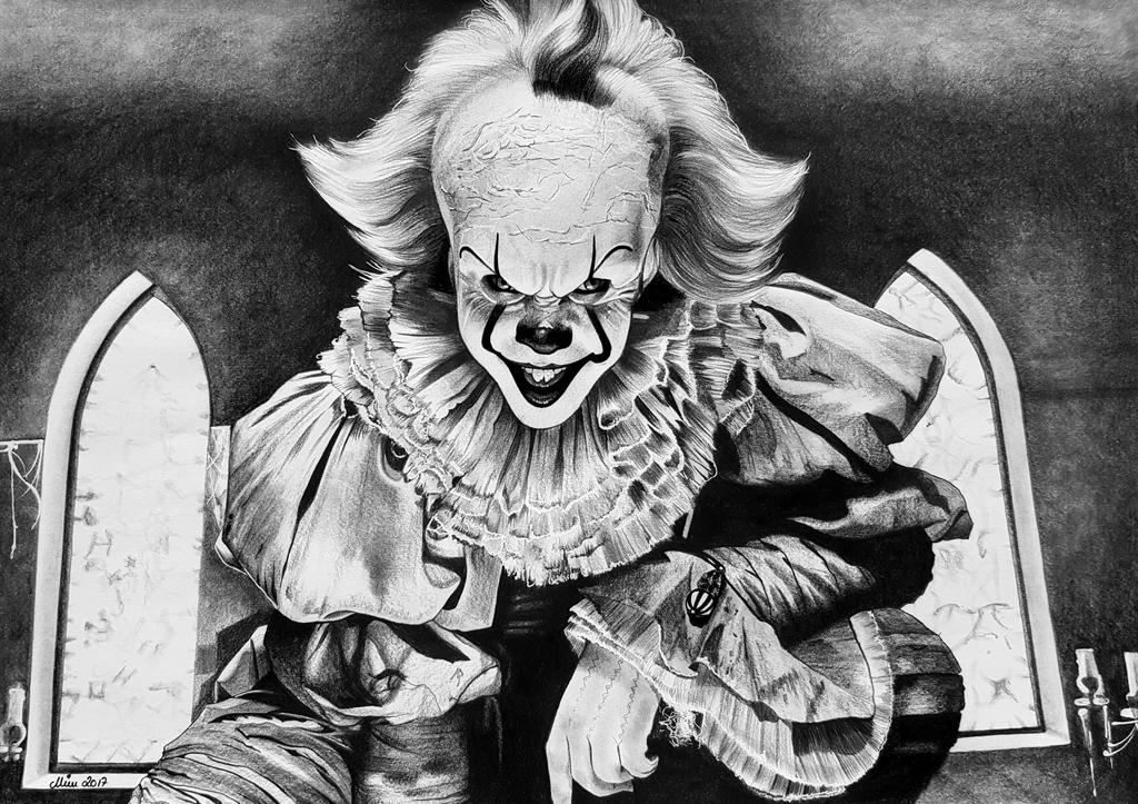 Cute Pennywise Drawing 2017 Sketch Blk And White for Kids