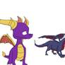 Spyro and Cynder pixel art