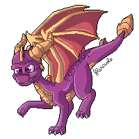 Spyro - pixel art by floravola