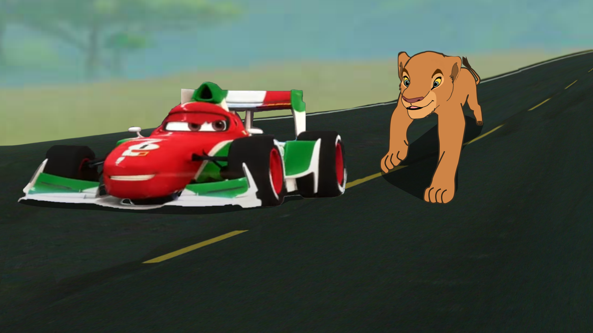 Nala chasing Francesco Bernoulli