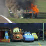 Team McQueen React to Cam Waters' Burning Mustang