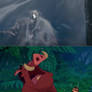 Timon and Pumbaa cry over Sirius Black's Death