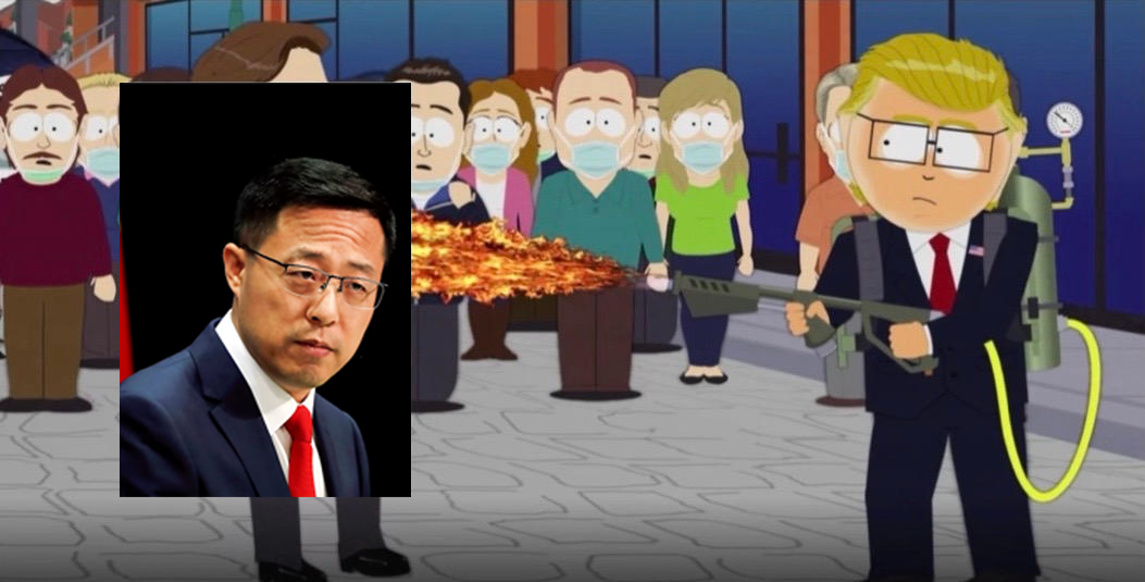 Mr. Garrison burns Zhao Lijian