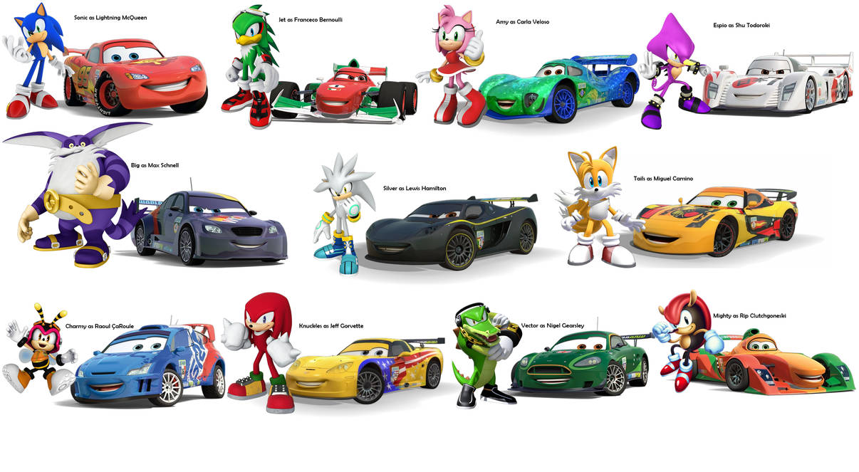 Sonic Characters as Cars 2 WGP Racers by Angrysubie64 on DeviantArt