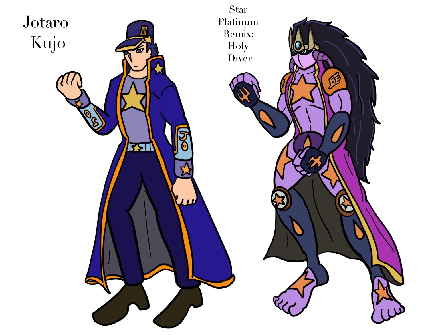 Jotaro Kujo and Star Platinum / Diamond is Unbreakable