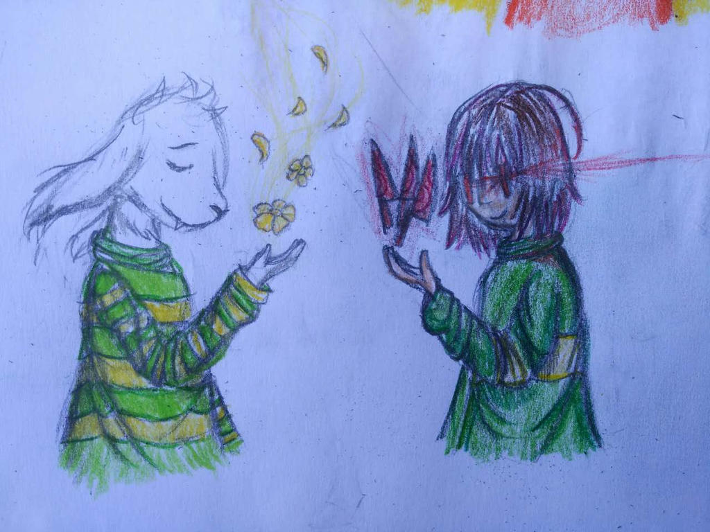 Asriel and Chara by LazyLizard226 on DeviantArt